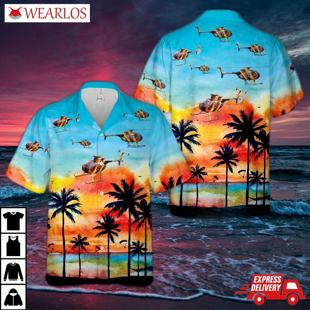 Md500d 'magnum Pi' Helicopter Hawaiian Shirt