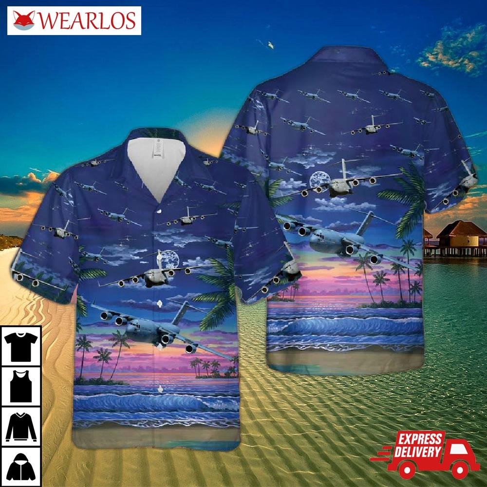 Us Air Force Boeing C-17 Globemaster 3D Hawaiian Shirt