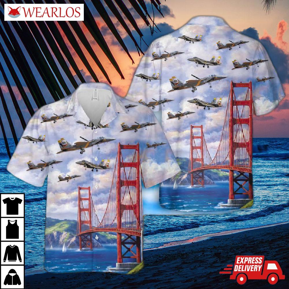 Us Air Force California National Guard F-15 Eagle Hawaiian Shirt