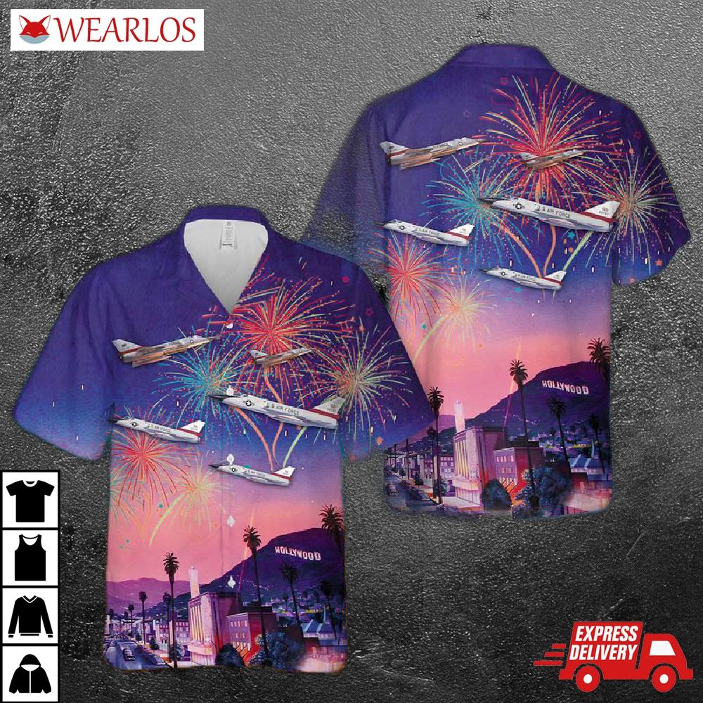 Us Air Force Convair F-106 Delta Dart California 4th Of July Hawaiian Shirt