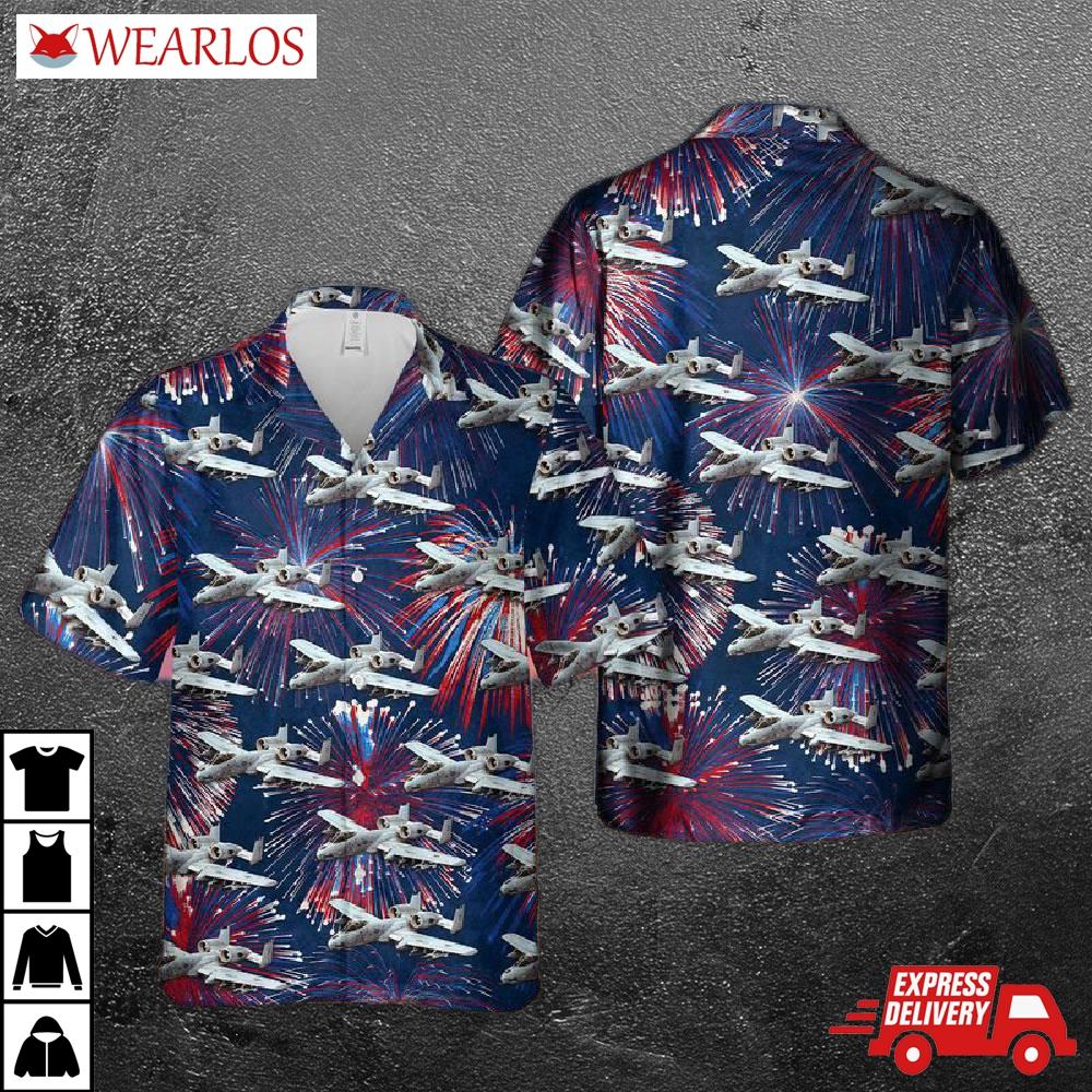 Us Air Force Fairchild Republic A-10 Thunderbolt Ii 4th Of July Hawaiian Shirt