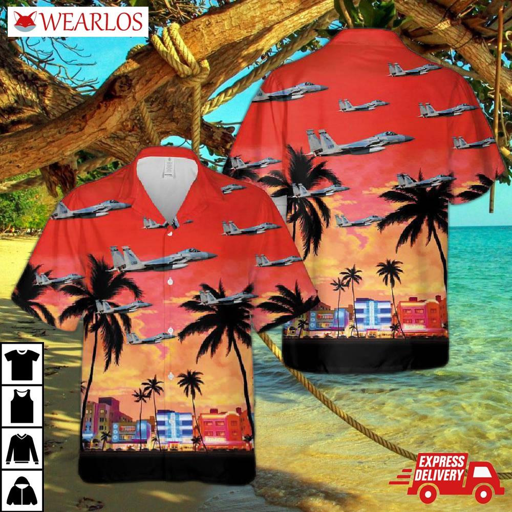 Us Air Force Florida National Guard F-15 Eagle Hawaiian Shirt