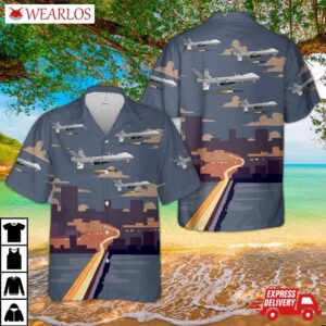 Us Air Force General Atomics Mq-9 Reaper Hawaiian Shirt