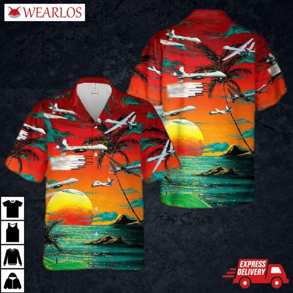 Us Air Force General Atomics Mq-9 Reaper Hawaiian Shirt