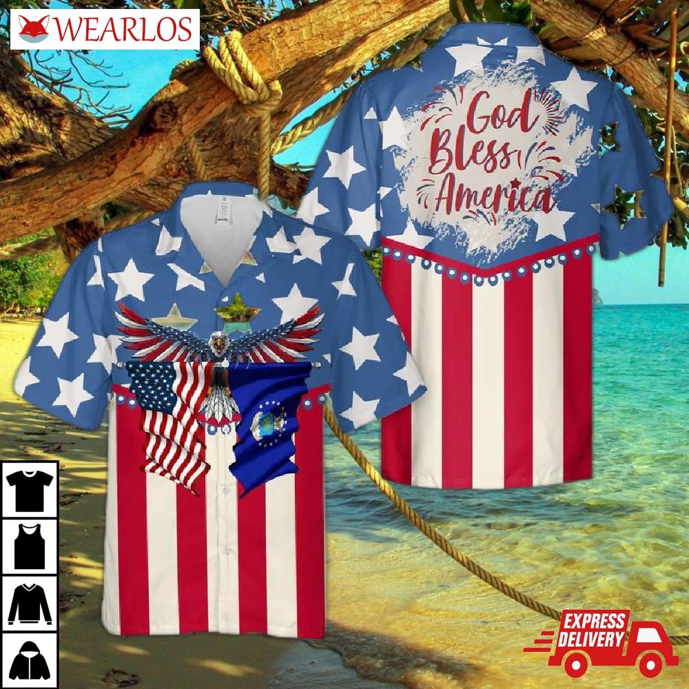 Us Air Force God Bless America 4th Of July Hawaiian Shirt