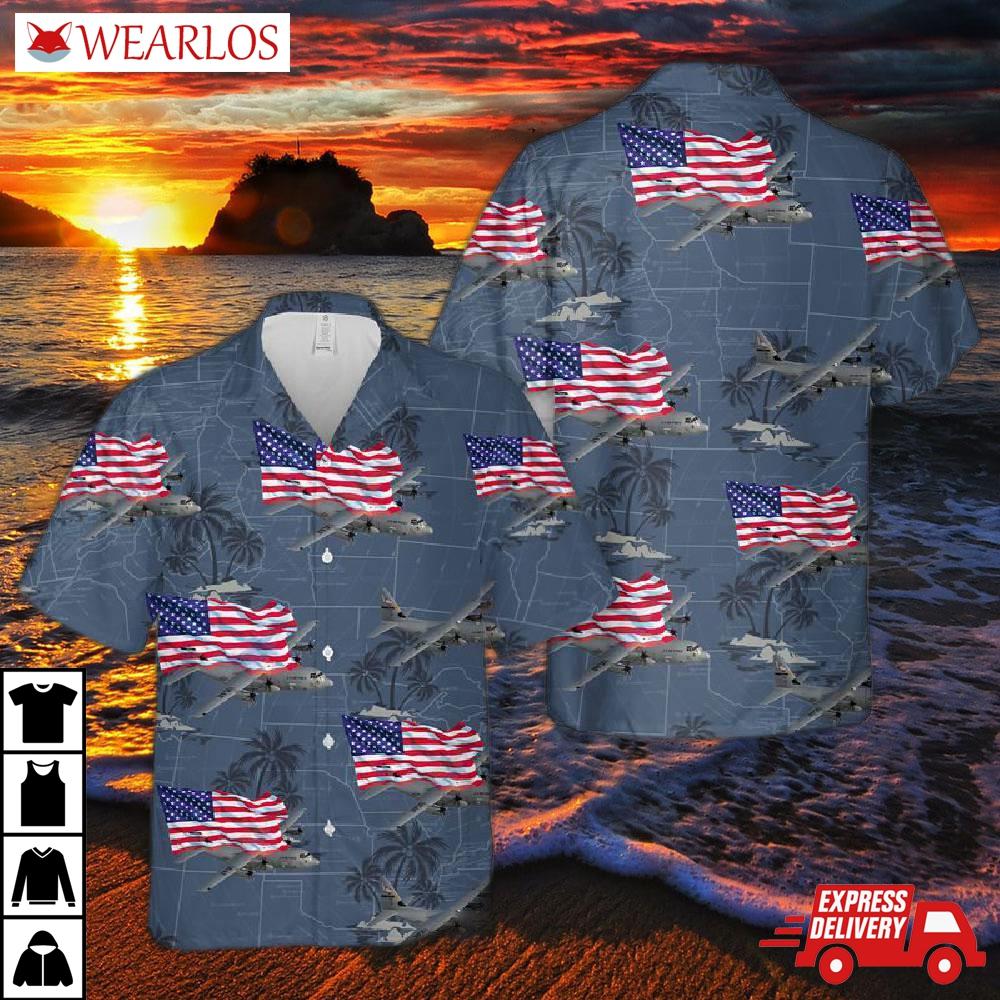 Us Air Force Lockheed C-130 Hercules 4th Of July Hawaiian Shirt