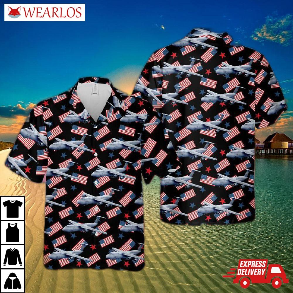 Us Air Force Lockheed C-5 Galaxy 4th Of July Hawaiian Shirt