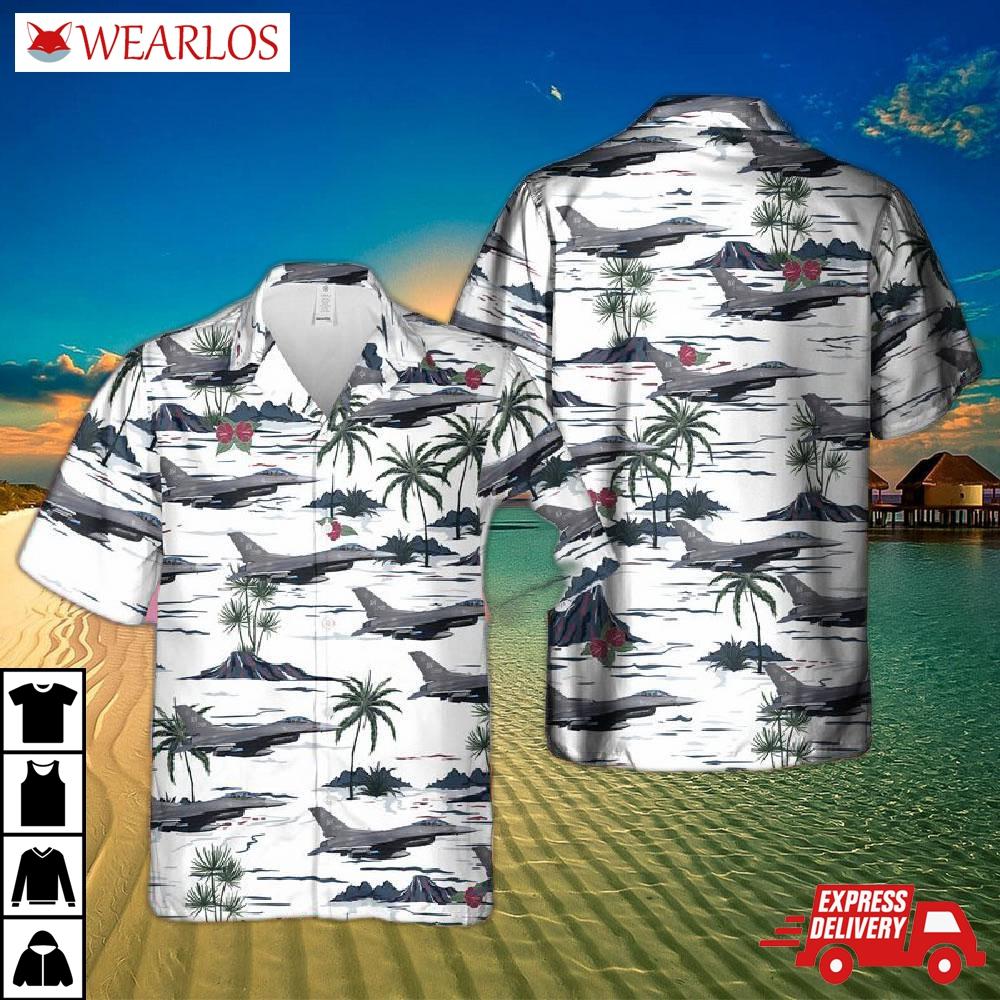 Us Air Force Lockheed F-16cm Fighting Falcon Hawaiian Shirt