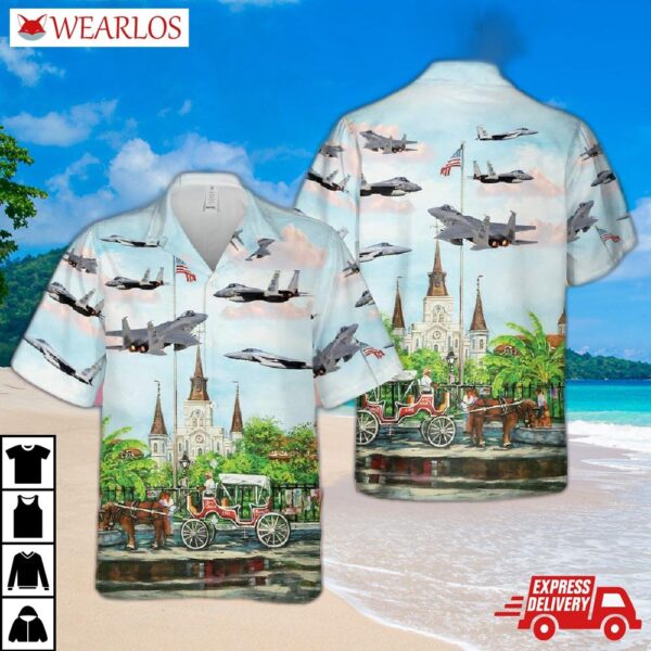 Us Air Force Louisiana National Guard F-15 Eagle Hawaiian Shirt
