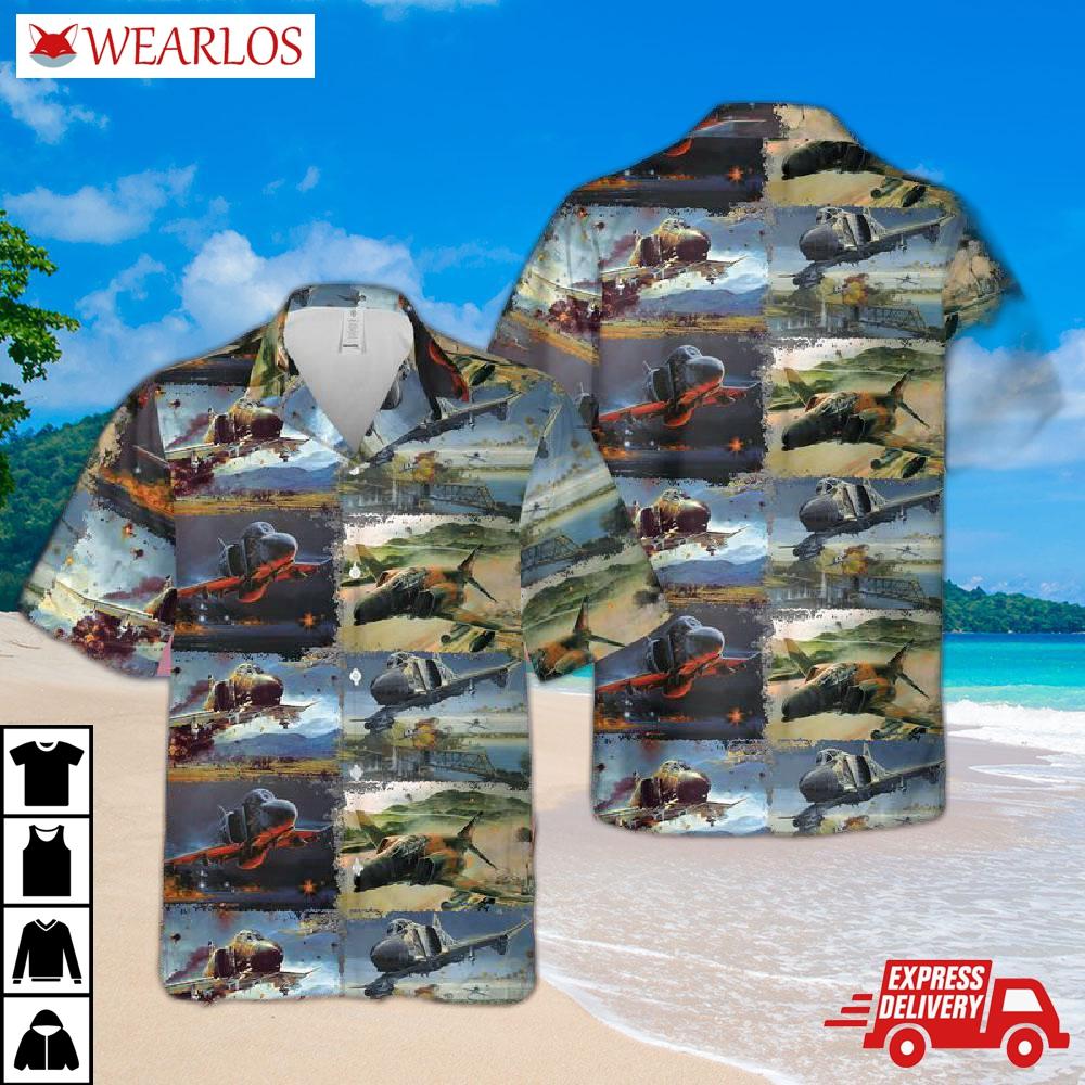 Us Air Force Mcdonnell Douglas F-4 Phantom Ii Hawaiian Shirt