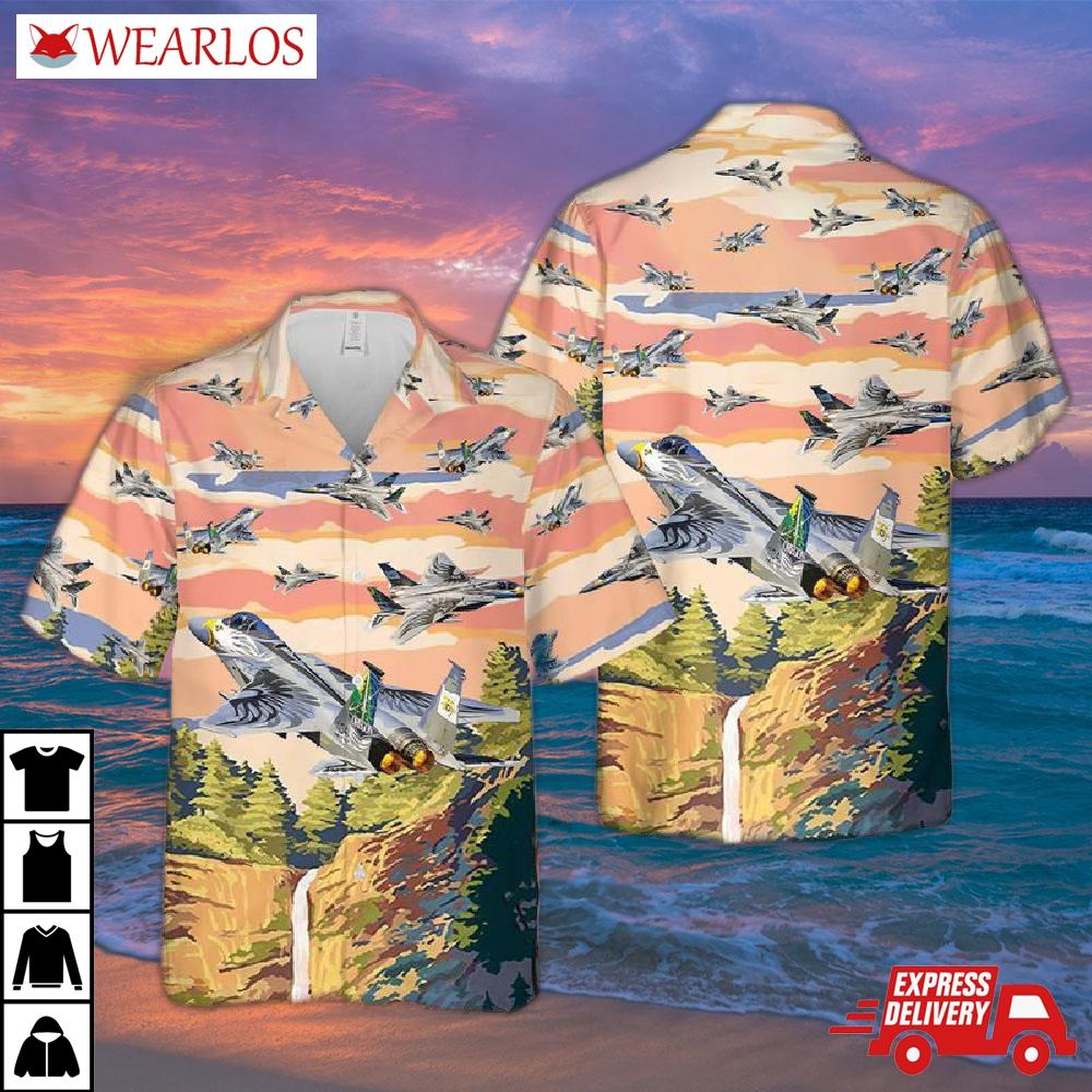 Us Air Force Oregon National Guard F-15 Eagle Hawaiian Shirt