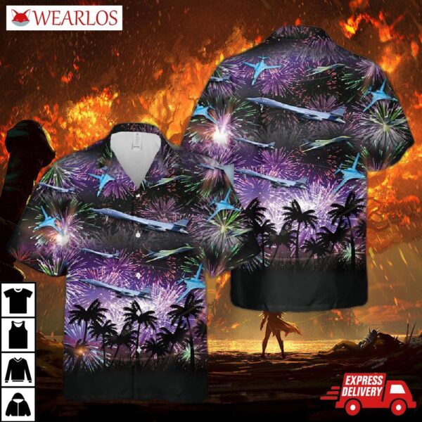 Us Air Force Rockwell B-1 Lancer 4th Of July Hawaiian Shirt