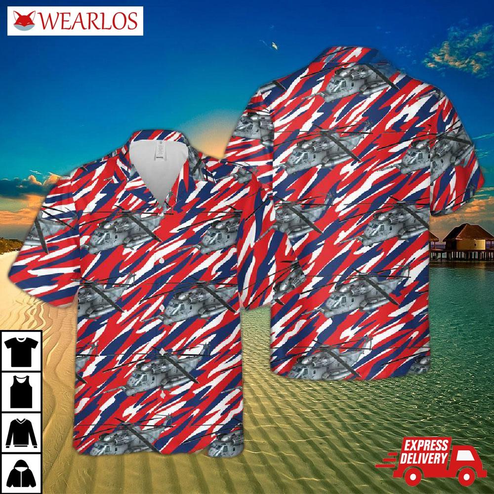 Us Air Force Sikorsky Mh-53 Pave Low 4th Of July Hawaiian Shirt