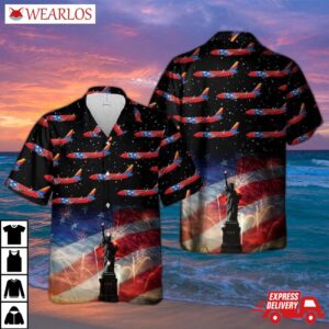 Us Airlines 3 Tennessee Boeing 737-7h4 4th Of July Hawaiian Shirt