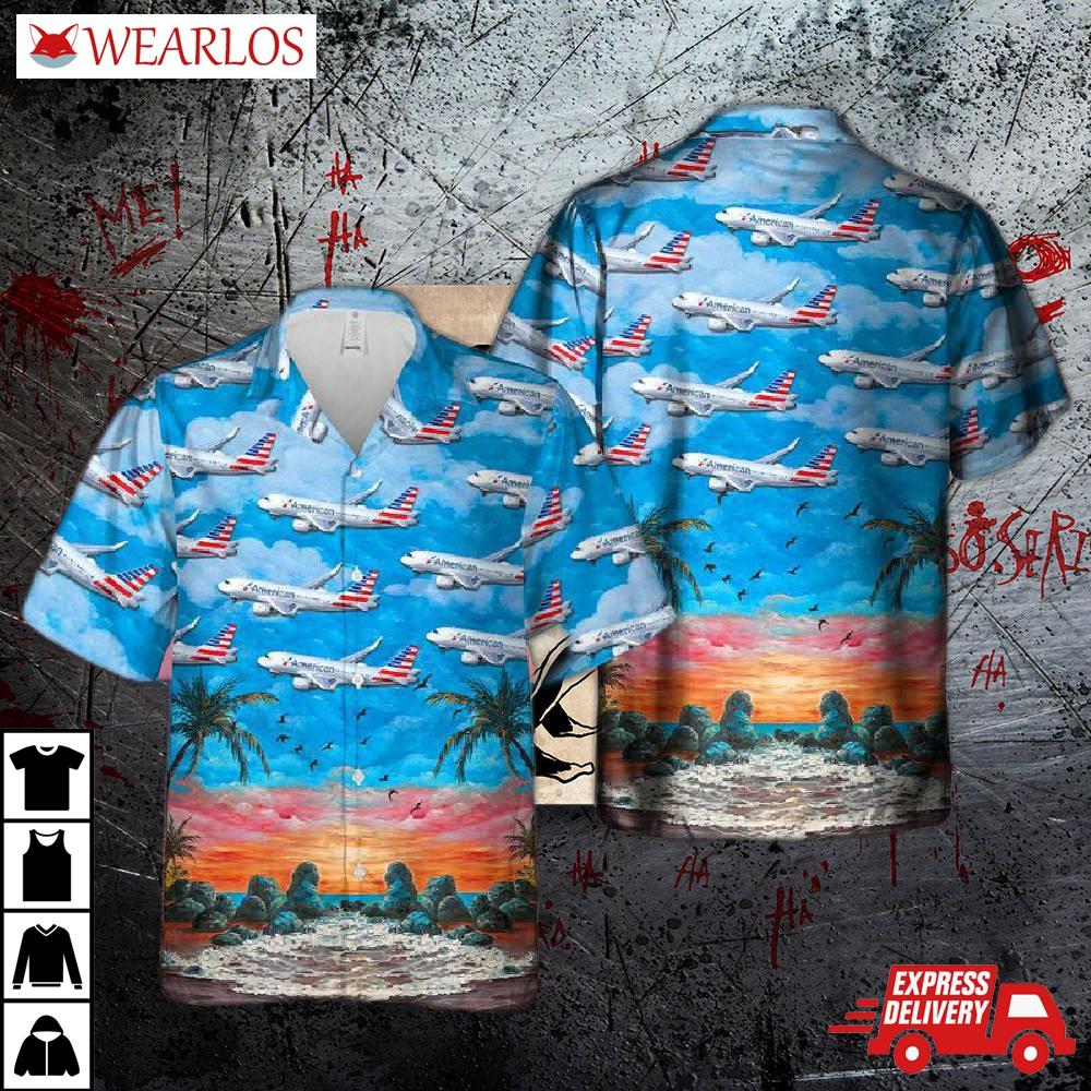 Us Airlines Airbus A319-115 Hawaiian Shirt