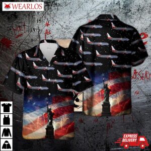 Us Airlines Boeing 737-823 4th Of July Hawaiian Shirt