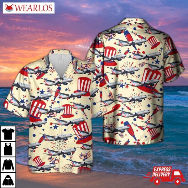 Us Airlines Boeing 787-9 Dreamliner 4th Of July Hawaiian Shirt