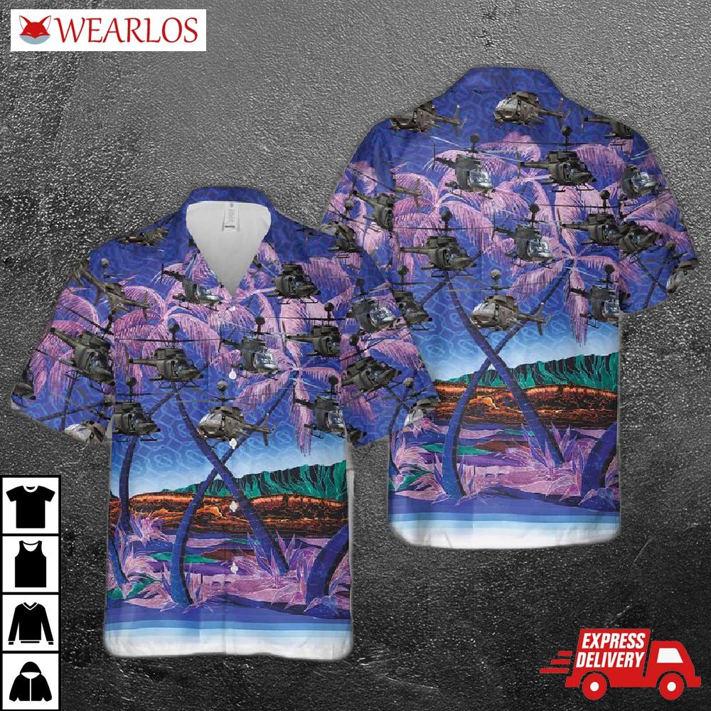 Us Army Bell Oh-58 Kiowa Hawaiian Shirt