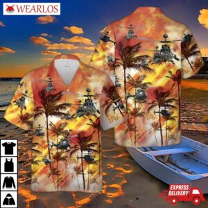 Us Army Bell Oh-58 Kiowa Hawaiian Shirt
