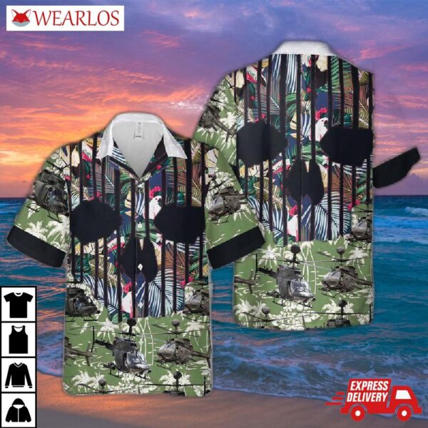 Us Army Bell Oh-58 Kiowa Hawaiian Shirt