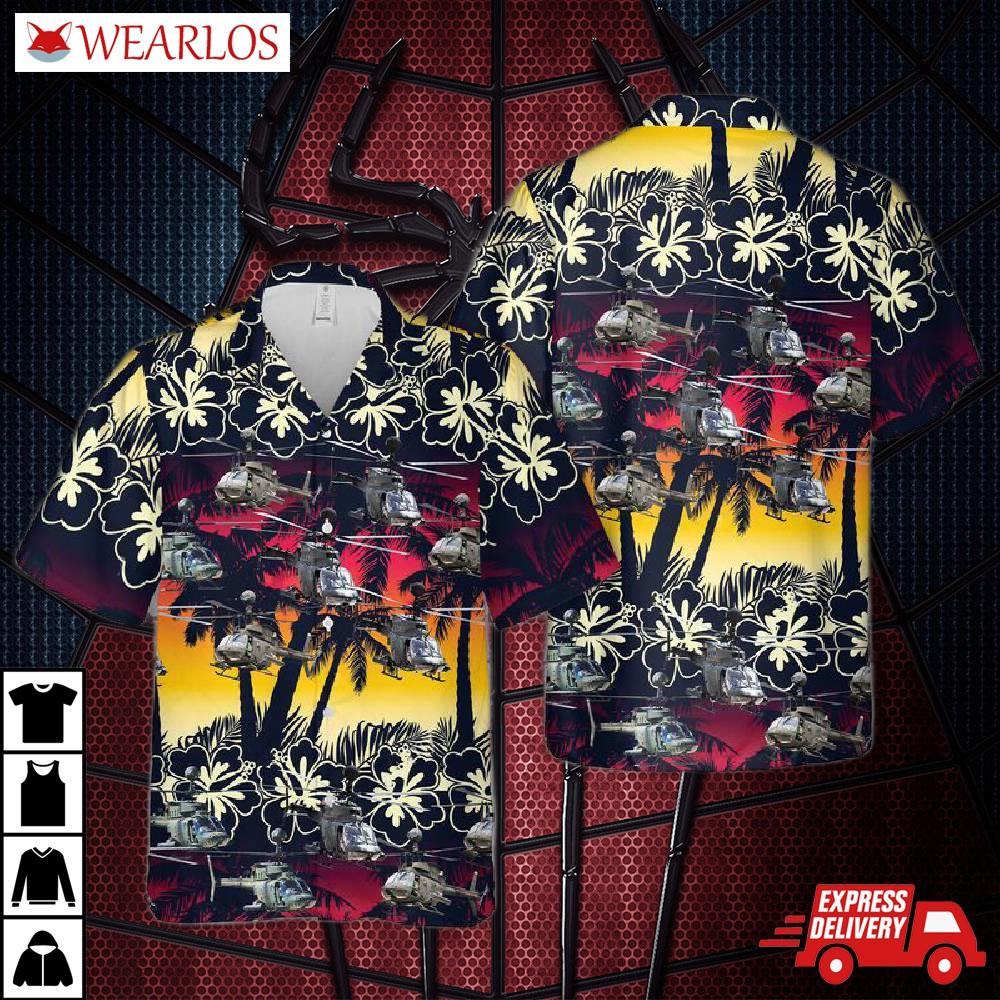 Us Army Bell Oh-58 Kiowa Hawaiian Shirt