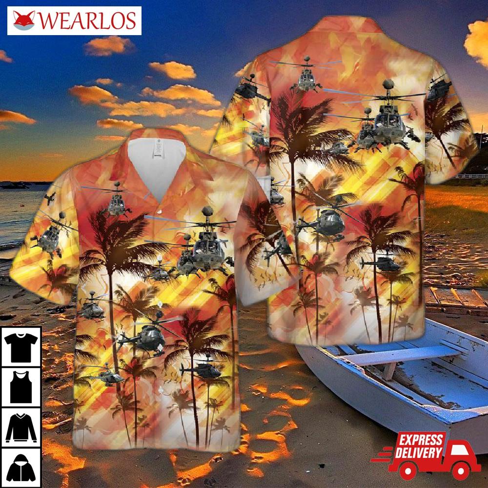 Us Army Bell Oh-58 Kiowa Hawaiian Shirt
