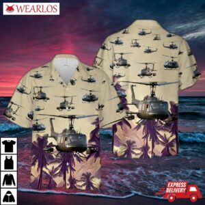Us Army Bell Uh-1 Huey Hawaiian Shirt
