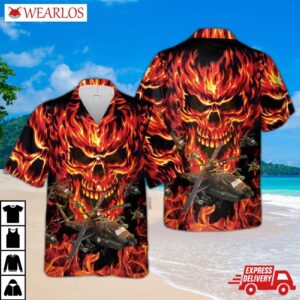 Us Army Boeing Ah-64 Apache Hawaiian Shirt
