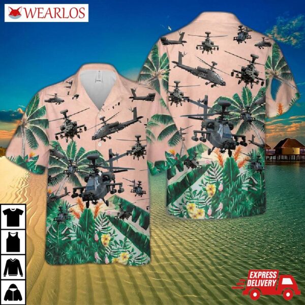 Us Army Boeing Ah-64 Apache Hawaiian Shirt