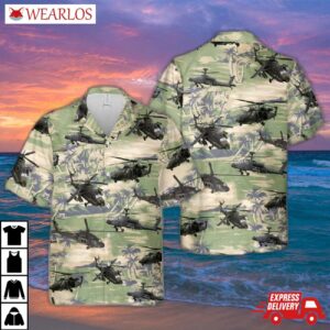 Us Army Boeing Ah-64 Apache Hawaiian Shirt