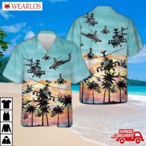 Us Army Boeing Ah-64 Apache Hawaiian Shirt