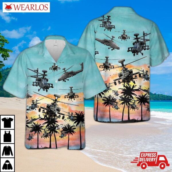 Us Army Boeing Ah-64 Apache Hawaiian Shirt
