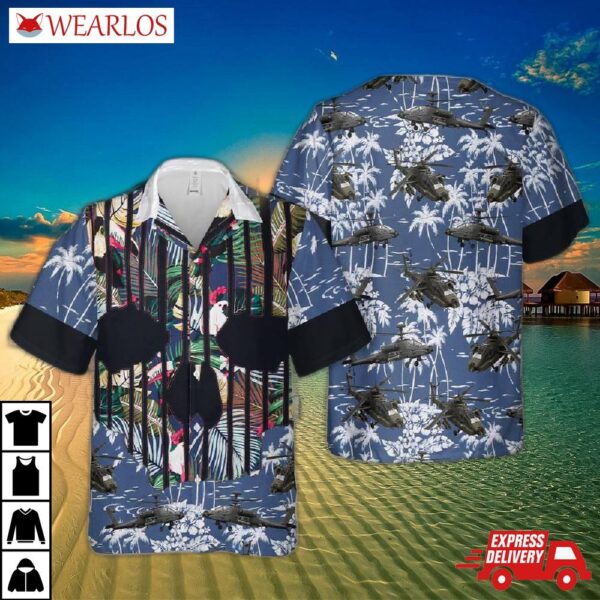 Us Army Boeing Ah-64 Apache Hawaiian Shirt