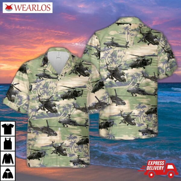Us Army Boeing Ah-64 Apache Hawaiian Shirt