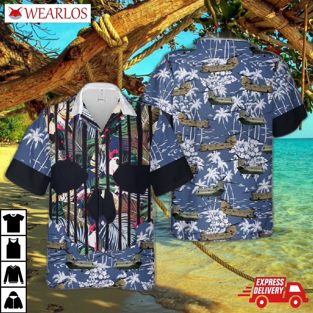 Us Army Boeing Ch-47 Chinook Hawaiian Shirt