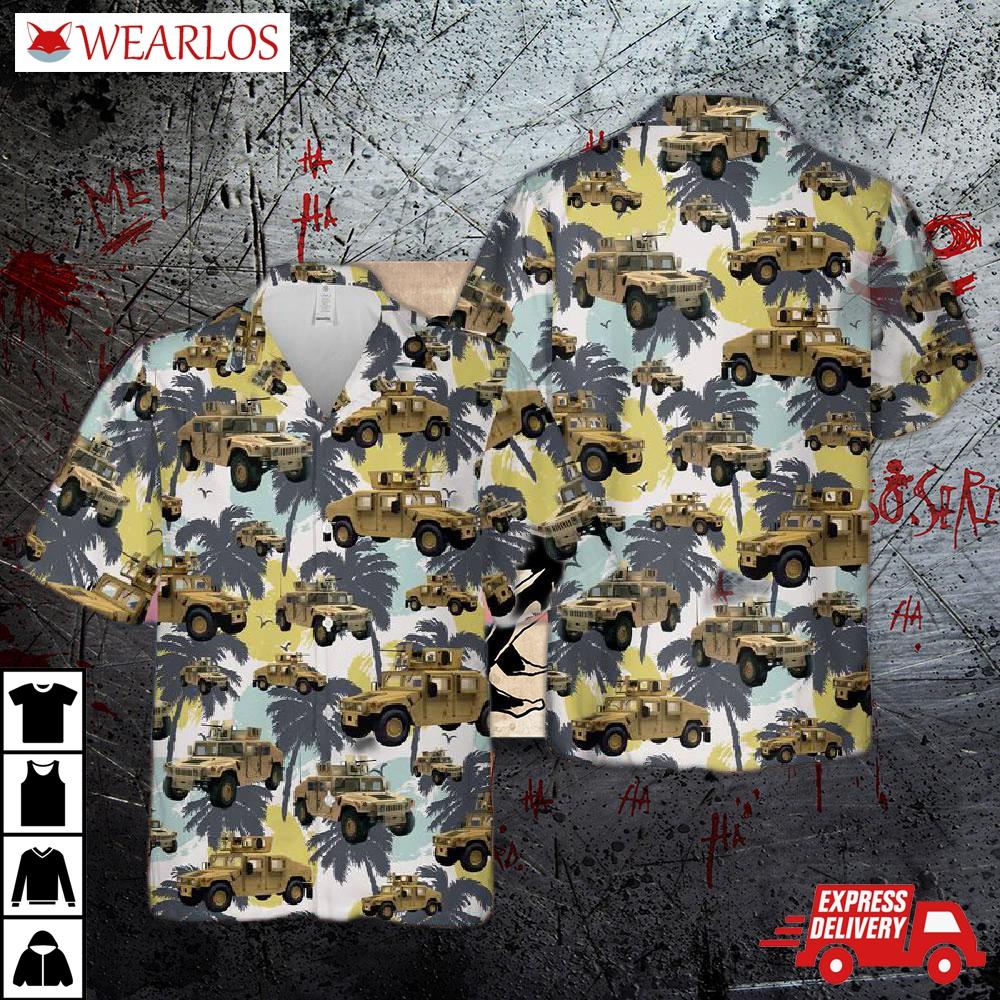 Us Army Hmmwv Humvee Hawaiian Shirt