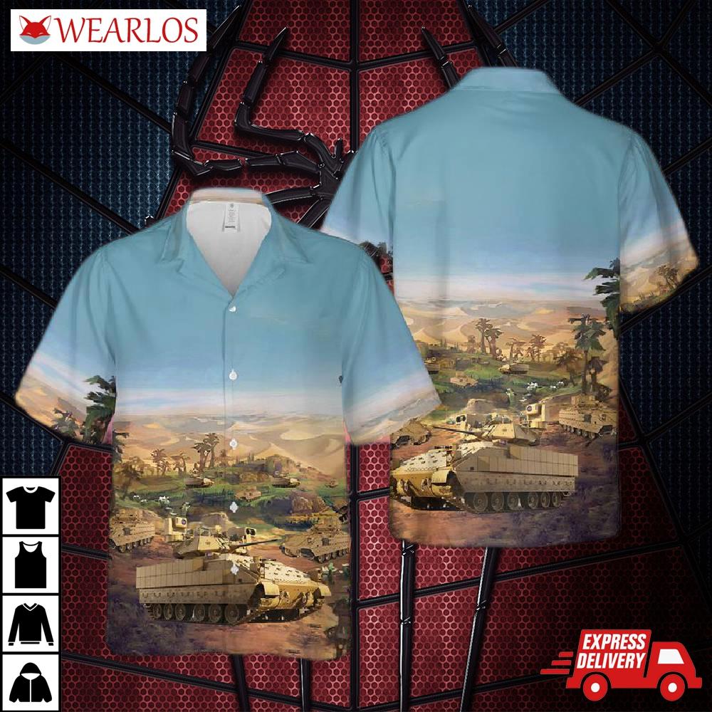 Us Army M2a3 Bradley Hawaiian Shirt