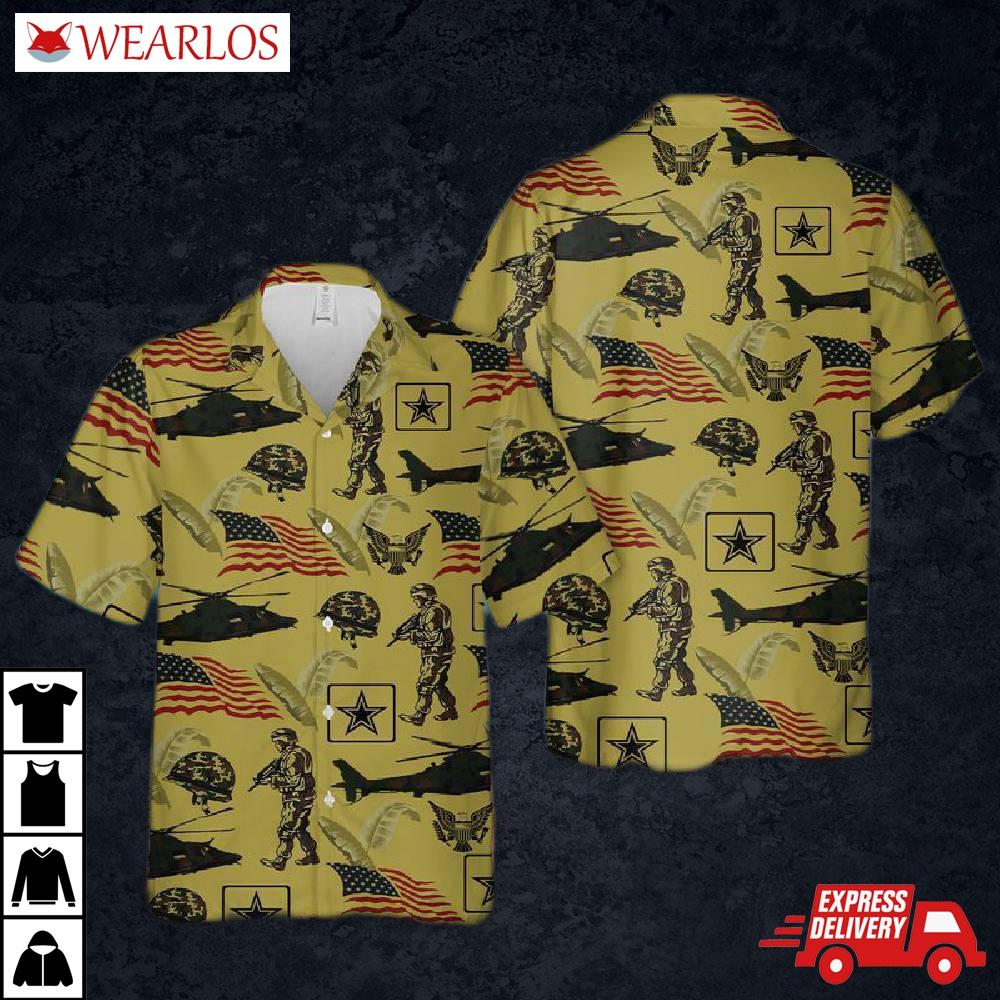 Us Army Short Sleeve Hawaiian Shirt