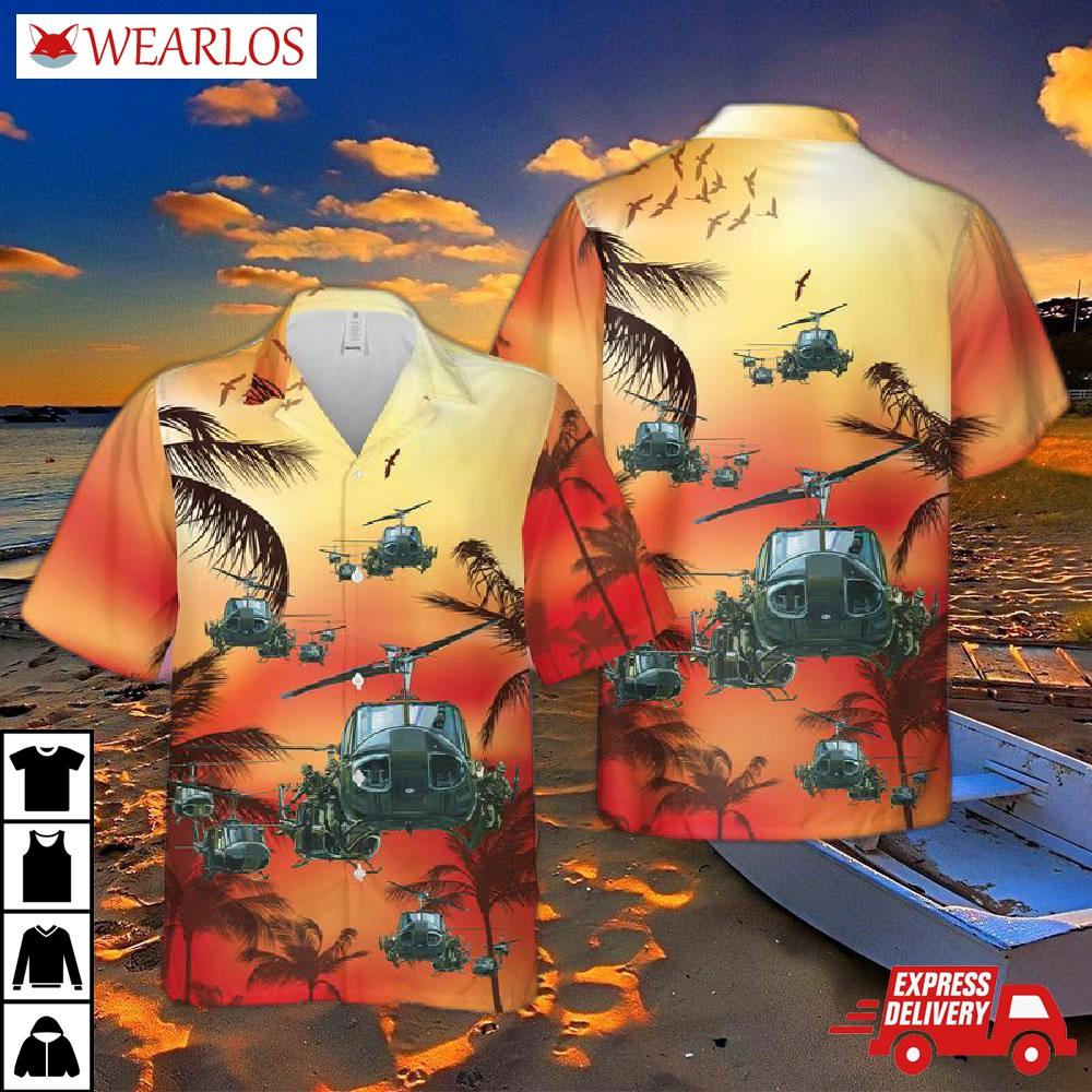 Us Army Uh-1 Huey Hawaiian Shirt