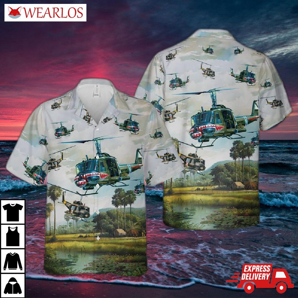 Us Army Uh-1 Iroquois Huey Hawaiian Shirt