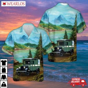 1929 Ford Model A Postal Truck Hawaiian Shirt
