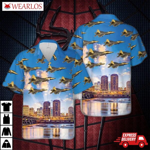 192nd Wing F-22 Raptor Virginia Air National Guard Hawaiian Shirt