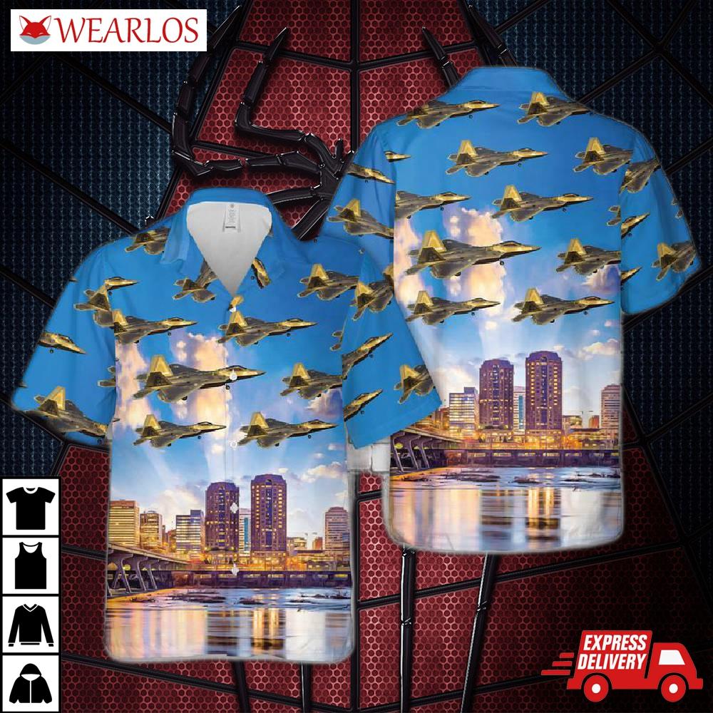 192nd Wing F-22 Raptor Virginia Air National Guard Hawaiian Shirt