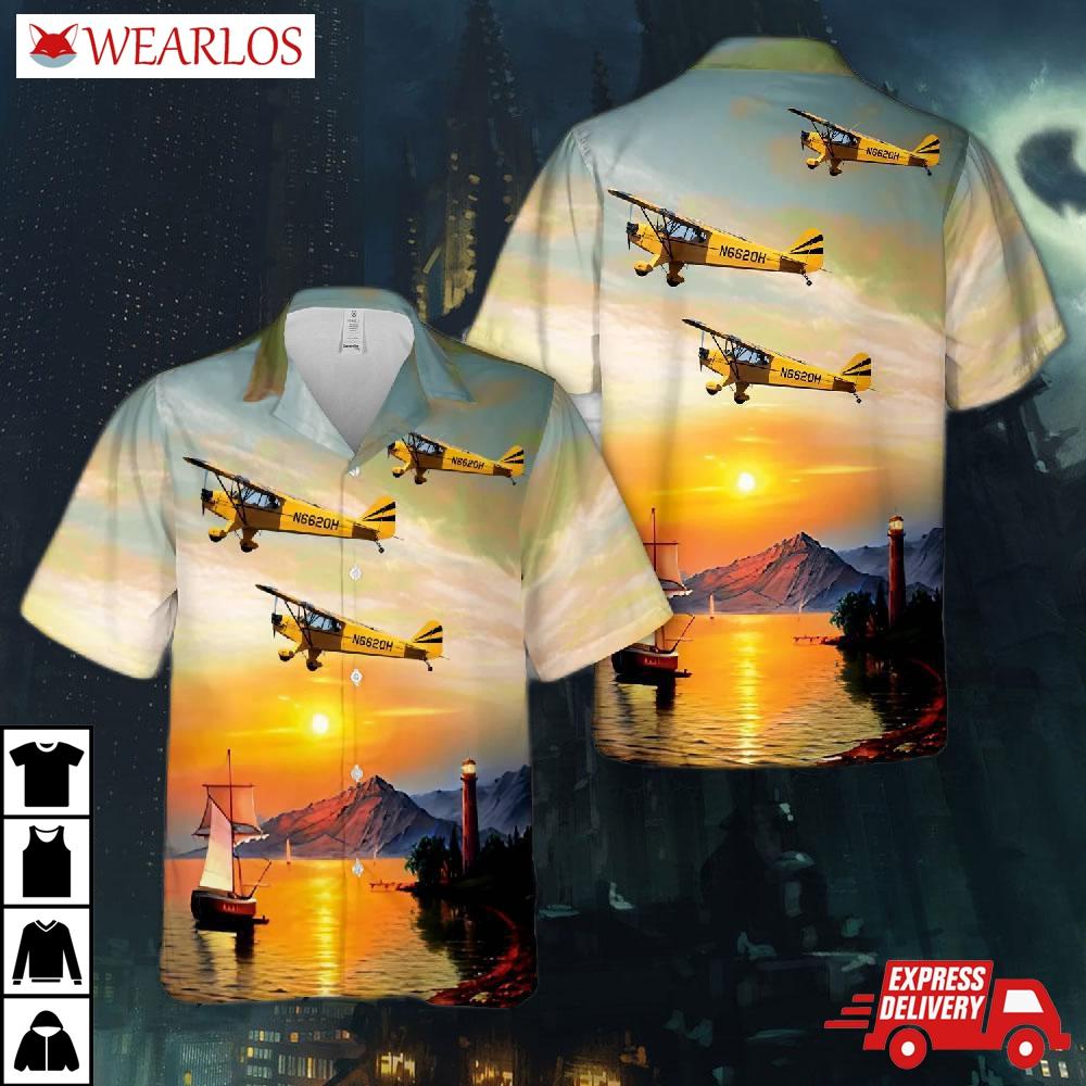 1946 Piper J3c-65 Clipped Wing Cub Hawaiian Shirt