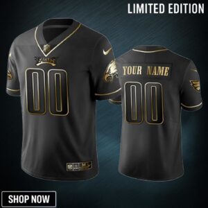 2019 Philadelphia Eagles Custom Black Golden Edition Vapor Untouchable Limited Jersey - Mens