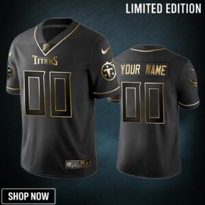 2019 Tennessee Titans Custom Black Golden Edition Vapor Untouchable Limited Jersey - Mens