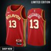 -23 Atlanta Hawks Bogdan Bogdanovic 13 Red Icon Edition Jersey - Men