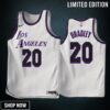 -23 Los Angeles Lakers Avery Bradley 20 White City Edition Jersey - Men
