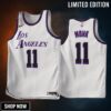 -23 Los Angeles Lakers Malik Monk 11 White City Edition Jersey - Men