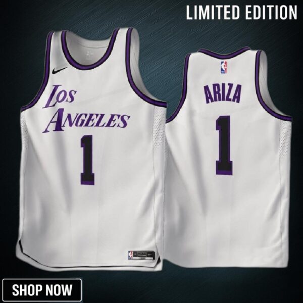 -23 Los Angeles Lakers Trevor Ariza 1 White City Edition Jersey - Men